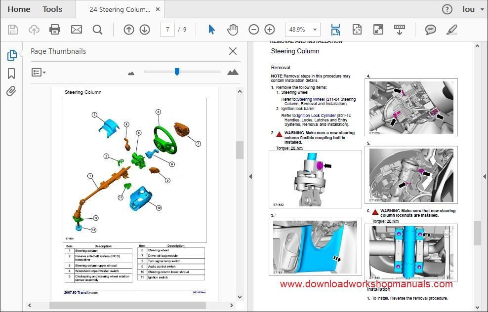 Ford Transit PDF Workshop Manual